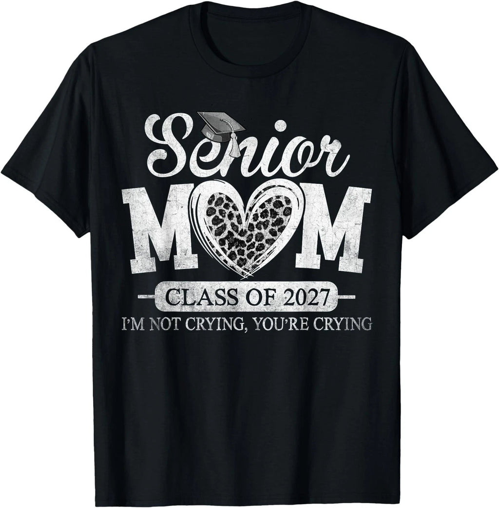 Senior Mom Class of 2027 Senior Mama 2027 Graduation Leopard T-Shirt