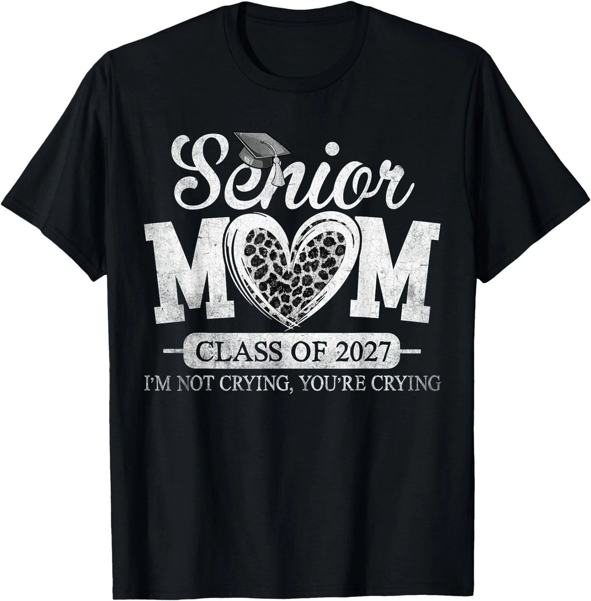 Senior Mom Class of 2027 Senior Mama 2027 Graduation Leopard T-Shirt