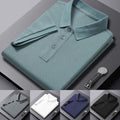 Men's Turn Down Collar Short Sleeve Tee Korean Style Solid Color Streetwear