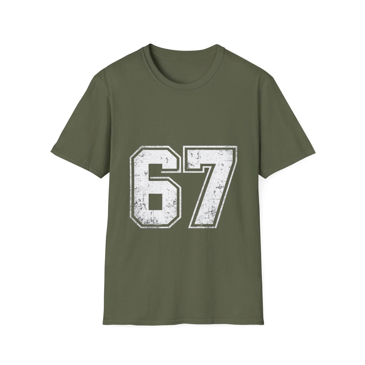 Distressed 67 Number T-Shirt | Vintage Sports Jersey Tee