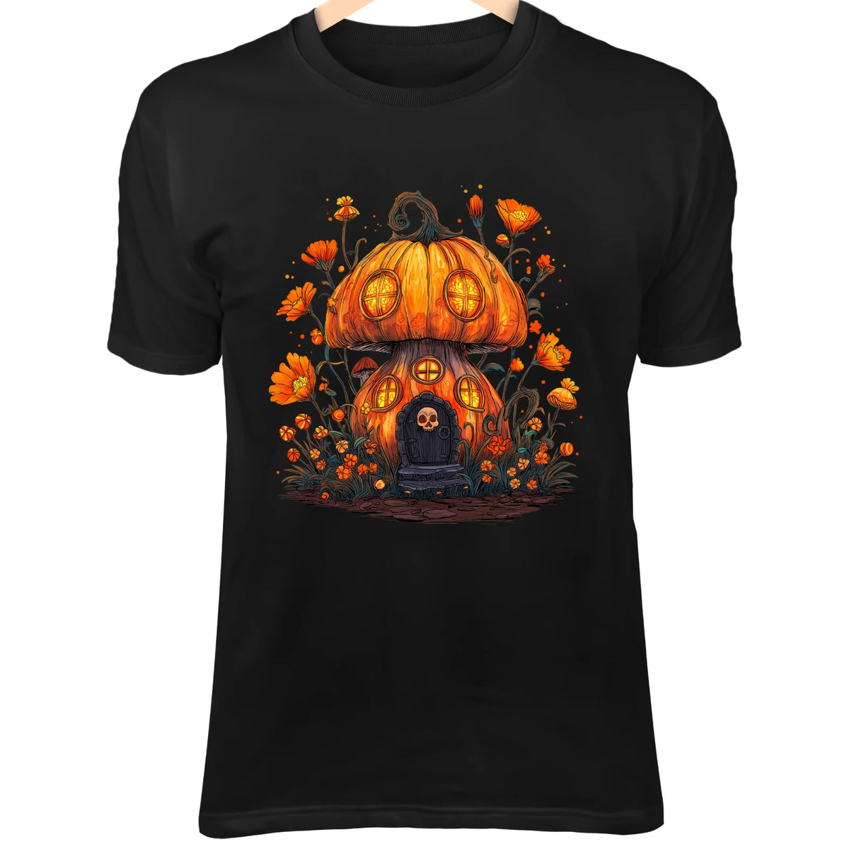 Pumpkin Mushroom House - Skull Door, Glowing Windows & Cute Spooky Halloween