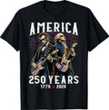 George Washington Abe Lincoln Playing Guitar 250th America T-Shirt