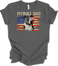 Patriotic Pitbull Dad T-Shirt American Flag Dog Lover 4th of July Men's Gift