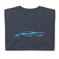 Softstyle T-Shirt For Chevrolet Corvette C8 Rapid Blue 2022-2023 Car Owners Gift
