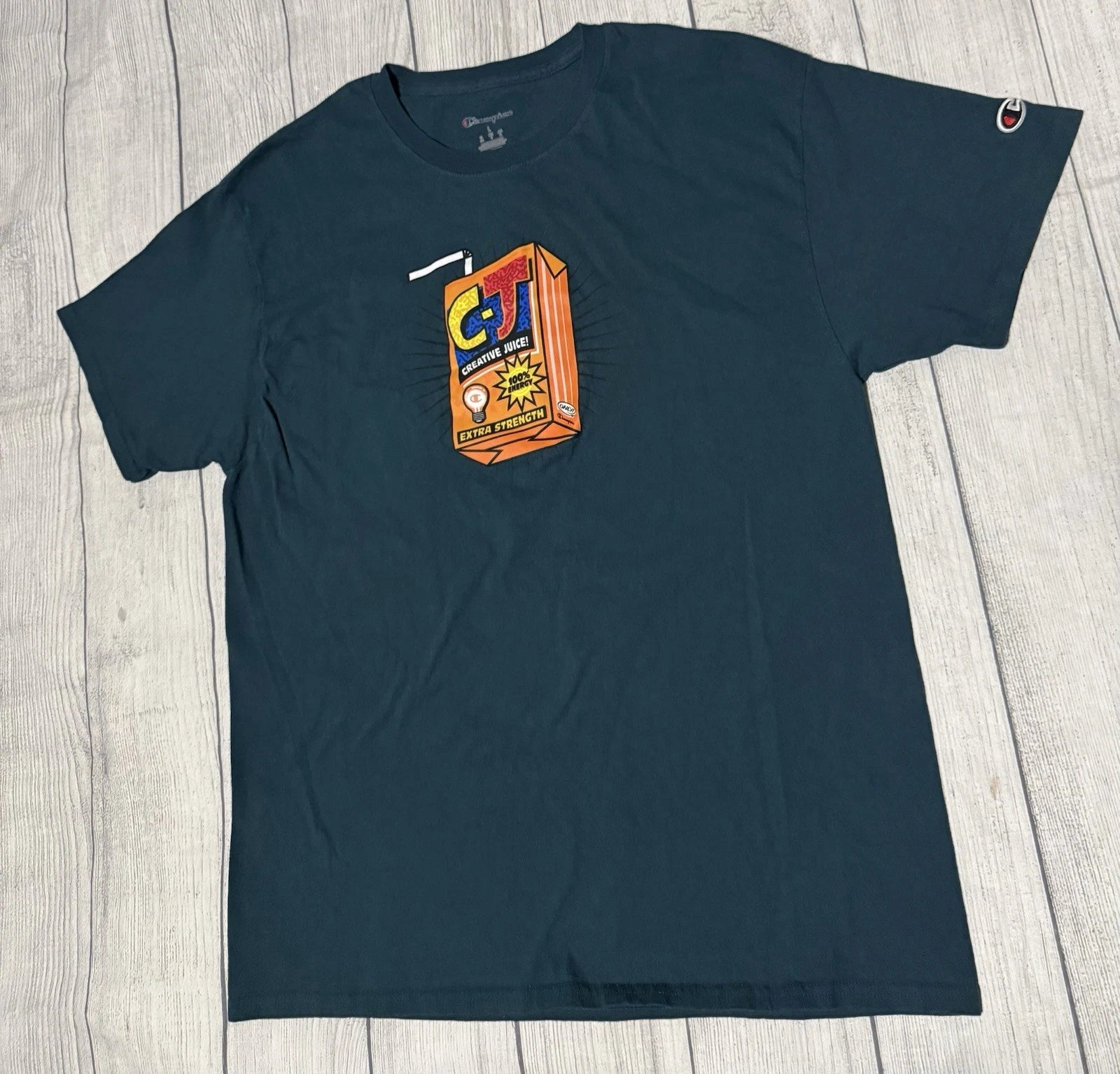 Creative Juice Champion Juice Box Shirt Size Large Hi-C Teal Rare Graphic HTF
