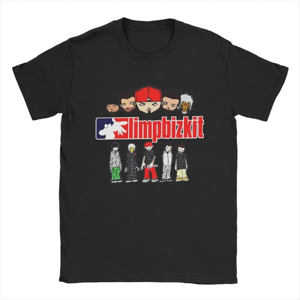 Limp Bizkit Cartoon Graphic T Shirt Band Tee Nu Metal Y2K Streetwear S-3XL