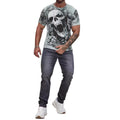 Loose and comfortable mens T shirt with skull print for street fashion