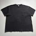 Vintage 90s Sun Faded Black Blank Pocket T-Shirt Mens XL Made In USA Cotton Rare