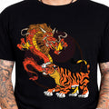 Dragon Tiger Fight Graphic Tee Asian Mythology Yin Yang Streetwear Bold Shirt.