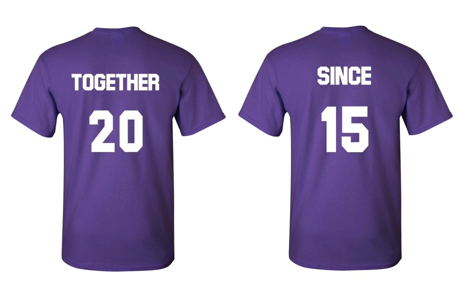 Custom Couple Shirts Set Personalized Anniversary Matching Year Unisex Tees