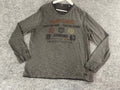 Camp David Shirt Mens Large Tee Gray Long Sleeve Embroidered Cotton N319