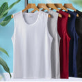 Trendy Men's Sleeveless Sports Tee Made of Breathable Ice Silk Material