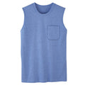 Men's Sleeveless Pocket Crew Neck Tee, Black, LG