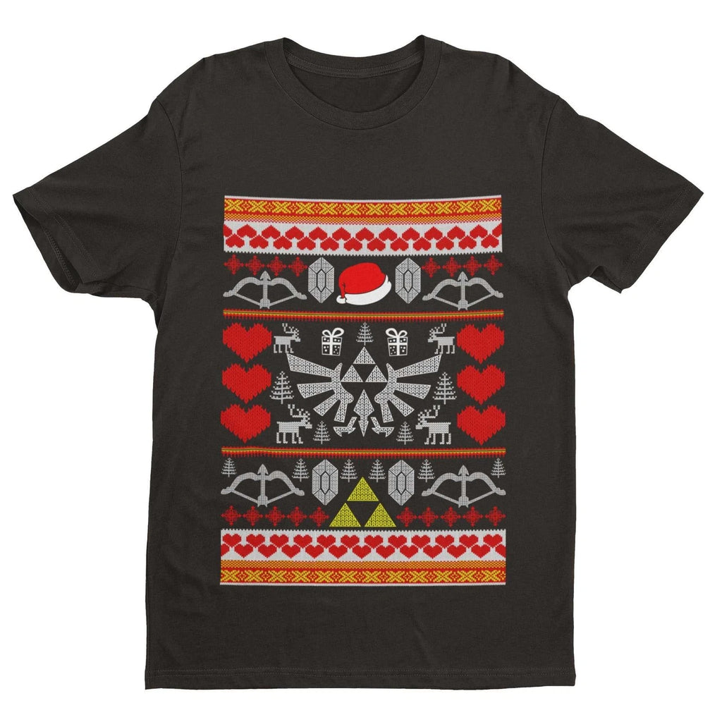 Funny Christmas Retro Gaming T Shirt Zelda Triforce Gamer Xmas Gift Idea Classic
