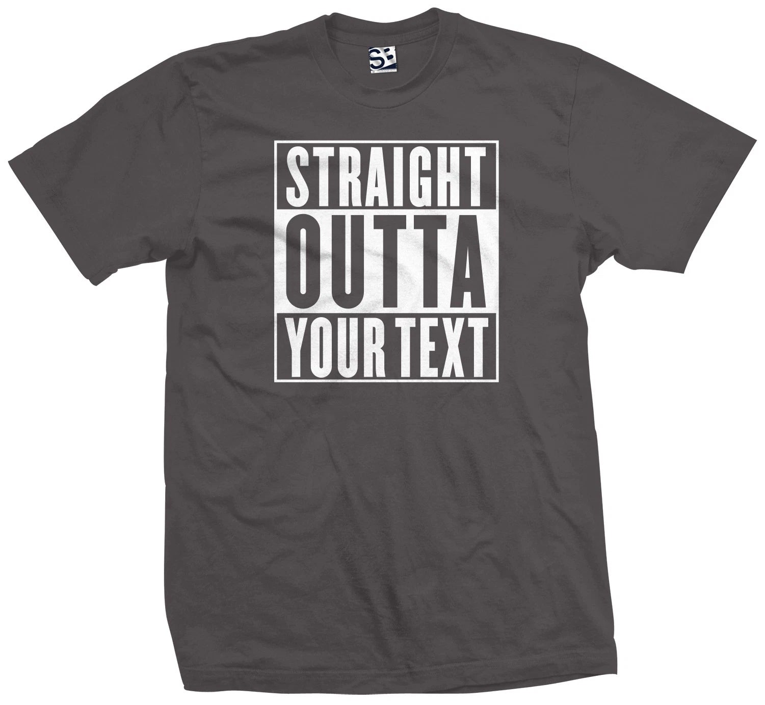 Custom Straight Outta T-Shirt Your Text Compton Personalized Logo Mens Next Day