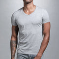 Trendy Low Cut V Neck Short Sleeve T Shirt for Men Summer Hipster Look
