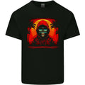 A Retrowave Skeleton With Holiday Sunset Skull Mens Cotton T-Shirt Tee Top