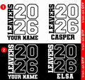Personalised School Leavers Class Of 2026 DTF Iron On Heat Transfer Boys Girls