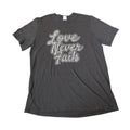 Port & Company Love Never Fails Tri-Blend T-Shirt Men's Large Charcoal Gray