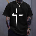 Men summer printed T shirt casual street style round neck short sleeves
