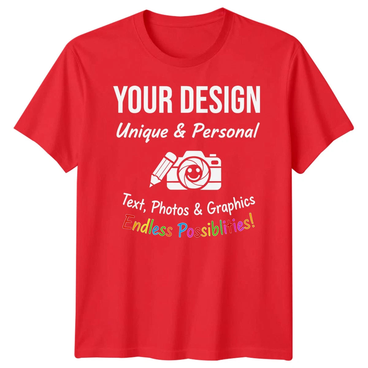 Personalised T Shirts Mens Womens Kids UK Any Text And Photo Custom Design Tee