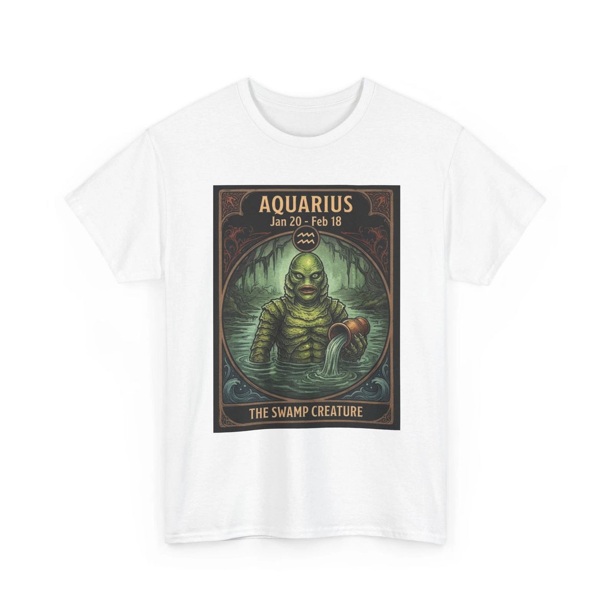 Aquarius The Swamp Creature T-Shirt | Halloween Zodiac Monster Poster