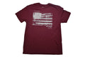 ME87 Clothing Co Mens American Flag Patriotic Art Graphic Maroon Shirt New S-2XL