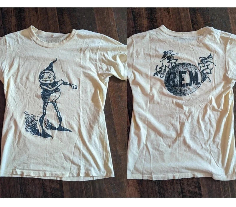 R.E.M. shirt REPRINT 1982 2 sided classic style T shirt Unisex