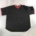Vintage Champion Shirt Mens 2XL Black V-Neck Short Sleeve Athletic Jersey 90s