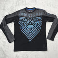 American Fighter Premium Athletics Buckle T Shirt Size M Black Gray Blue