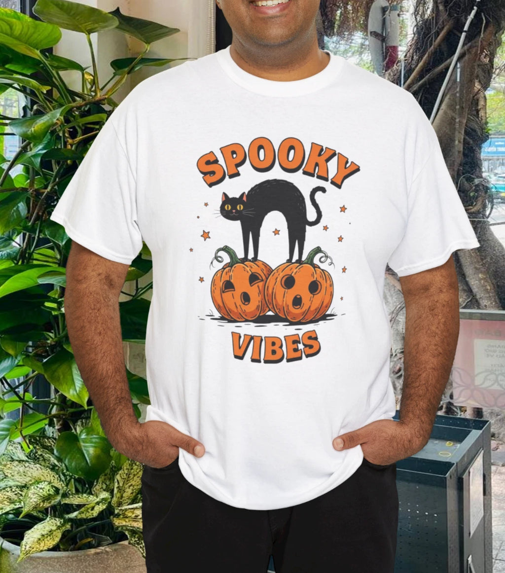 Cat Halloween Shirt, Cat Shirt, Retro Graphic Halloween T-Shirt