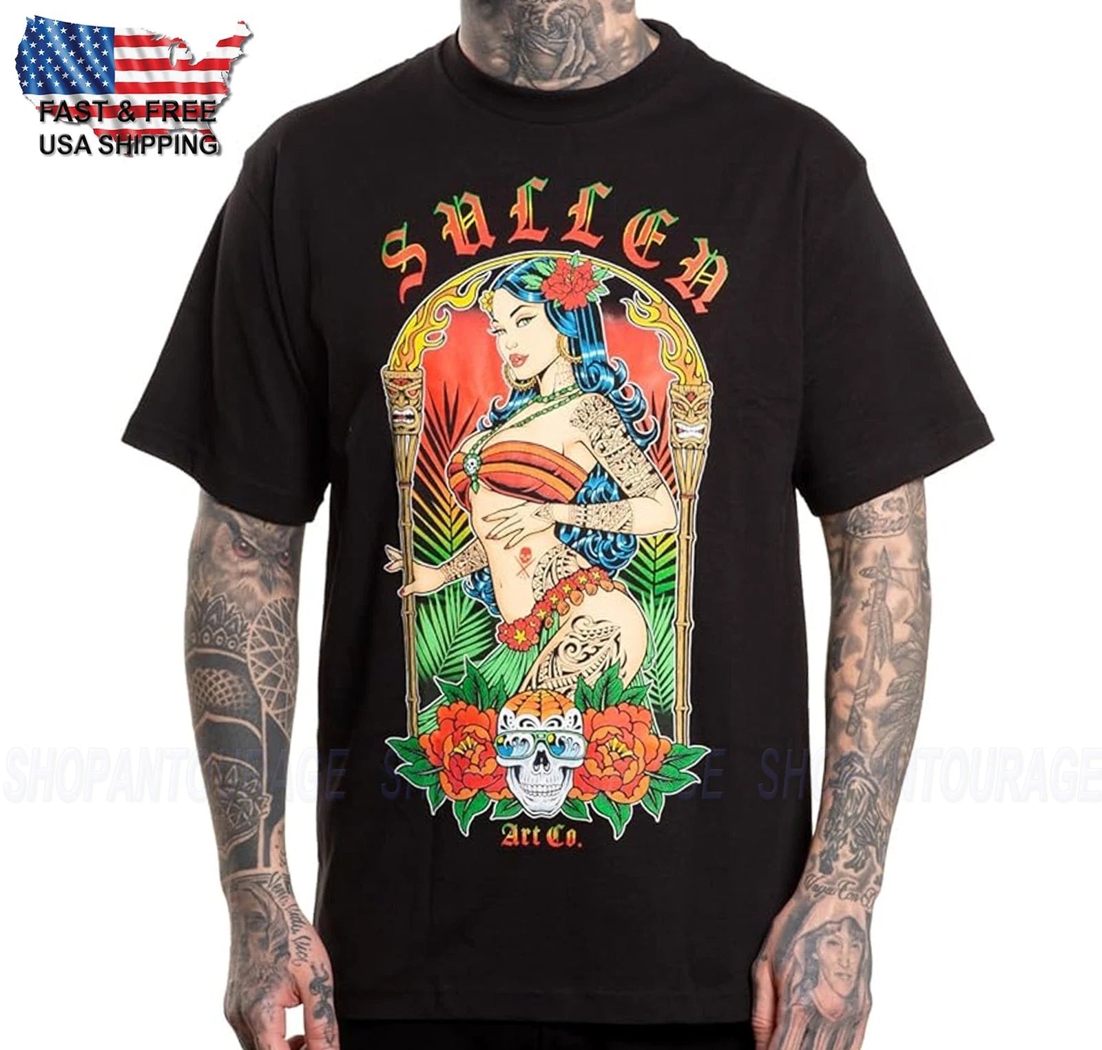 Sullen Art Collective Hula Girl Standard Fit SCM7266 Short Sleeve Men`s T-shirt