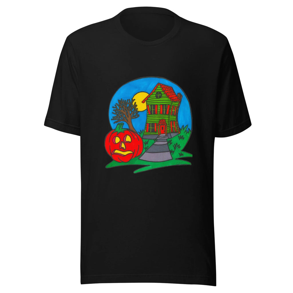 Halloween Vintage-Inspired Haunted House T-Shirt Original Artwork!