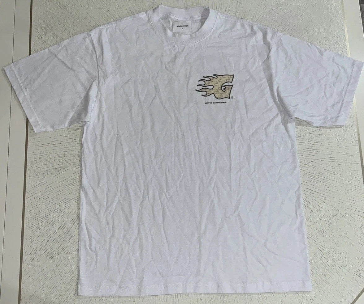 Game Changer T Shirt Men’s XL White Short Sleeve Casual Streetwear Stylish