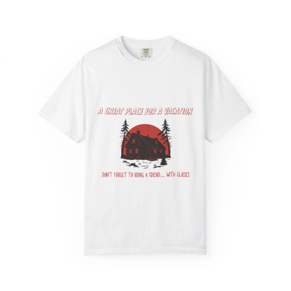 Cabin Lakeside Sunset T-shirt | Retro Forest Cabin Tee Halloween