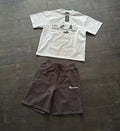 Summer Combo T-Shirt + Shorts (Streetwear, Summer Tracksuit, White, Grey)