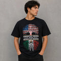 Men Graphic T Shirt American Grown Mexican Roots Casual Black Size L