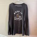 Life is Good Mens XXL Keep It Simple Axe Crusher Tee Long Sleeve Grey Shirt