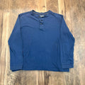 Vintage Y2K 90s St. Johns Bay Henley Shirt Blue Long Sleeve Button‑Front Casual