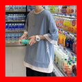 T Shirt Short Sleeve Casual Plain Simple Men s Pullover Layered Style