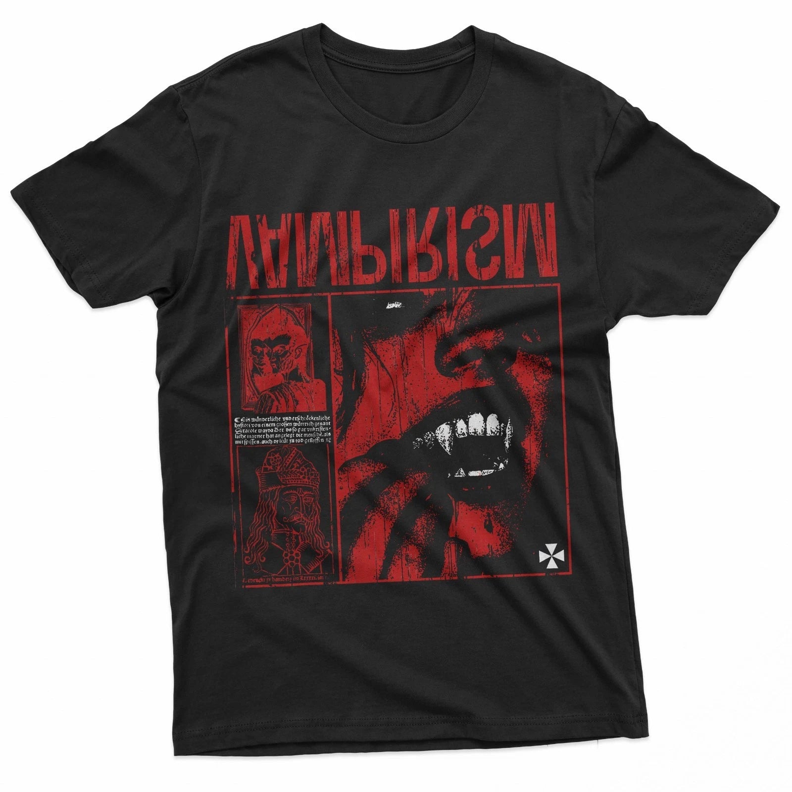 Dark Gothic Black And Red Vampire Emo Y2K Grunge Streetwear T-Shirt
