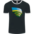 Curled Rwanda Flag Rwandan Day Football Mens Ringer T-Shirt FotL