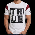 $79 TRUE RELIGION White  SQUARE FOOTBALL Short Sleeve Designer Graphic T-shirt