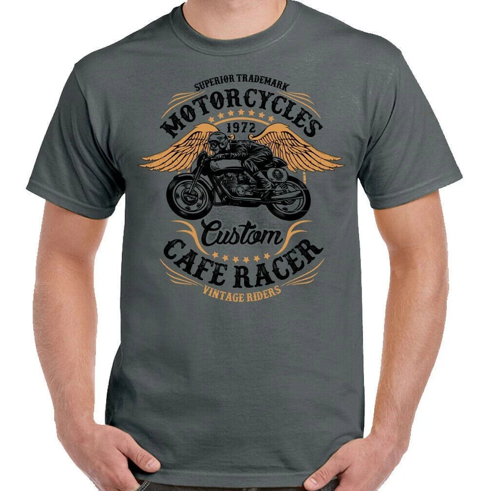 Cafe Racer T-Shirt Mens Biker Motorbike Motorcycle Enthusiast Custom Bike Top