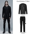 PUNK RAVE Men Punk Rock Casual Black T-Shirts Gothic Streetwear Hip Hop Tops