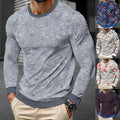 Mens 3D Printed Casual Sport Long Sleeve Pullover T Shirt Round Neck Streetwear