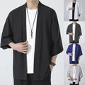 Trendy Loose Fit Men's Kimono Top Shirt Robe Coat Open Front Cardigan Yukata