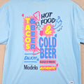 MODELO SHIRT MENS Large Blue Beer Casual Cervesa Tacos Street Food Logo NWT