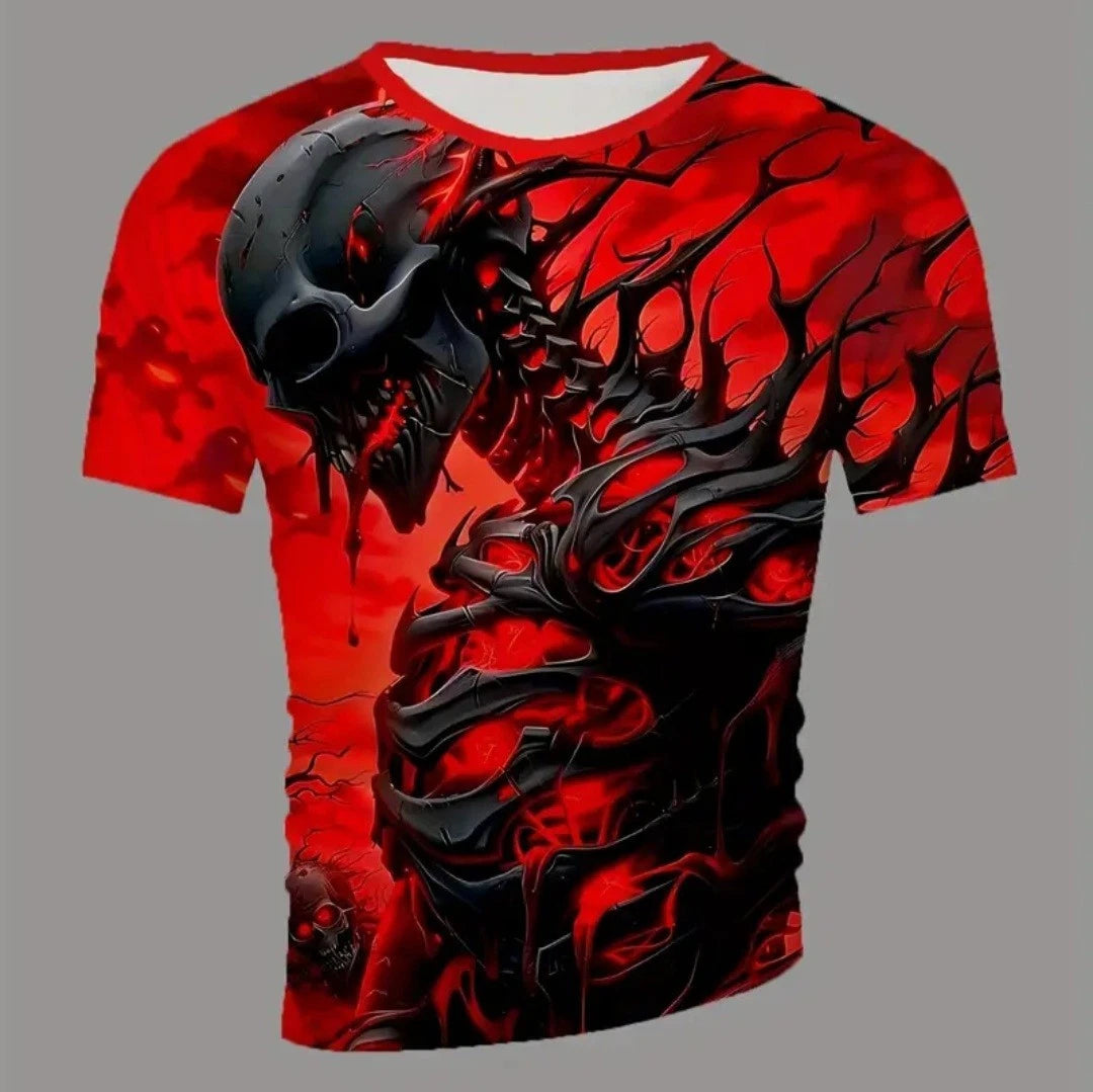 Men's Skull Print T-Shirt Street Style Casual Short Sleeve BNWT XL great 🎁