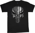 Mens Big and Tall T-shirts American Flag Skull Graphic Tees Bigmen Clothing
